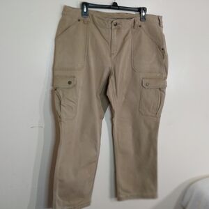 DULUTH Tan Cargo Pants with Straight-Leg Cut Size 18W X 29